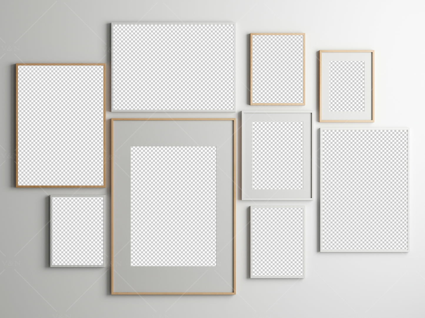 Gallery Wall Mockup, Frame Mockup, Poster Frame Mockup, Photo Frame Mockup, PSD JPG