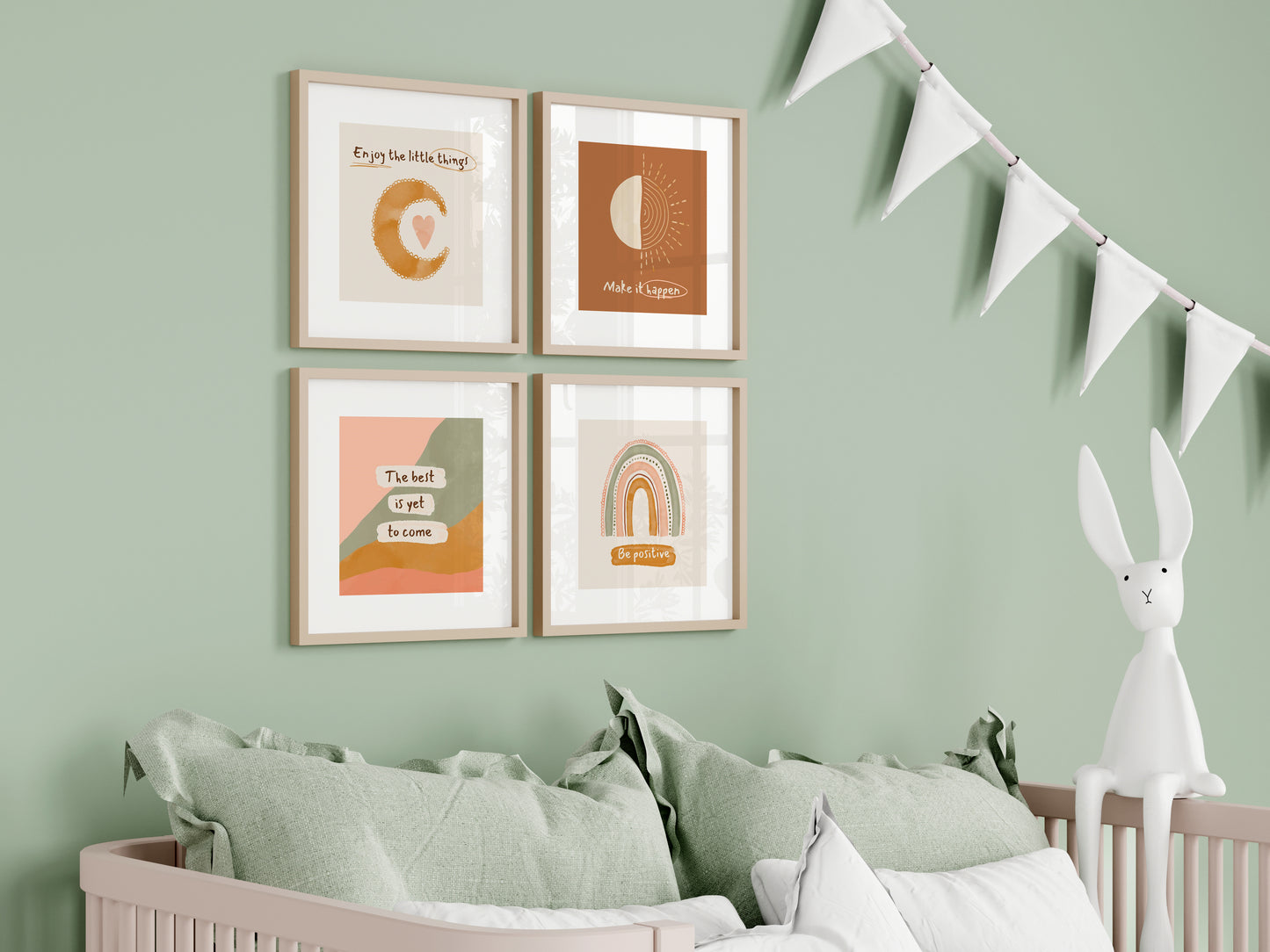 Square Frame Mockup in Cozy Kids Room Interior