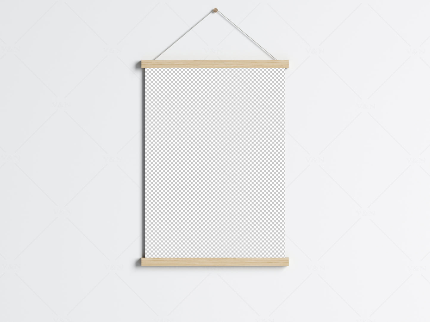 Magnetic Poster Bar Mockup PSD JPG PNG, Wooden Hanging Poster Frame, Poster Hanger Mockup, Minimalist Mockup