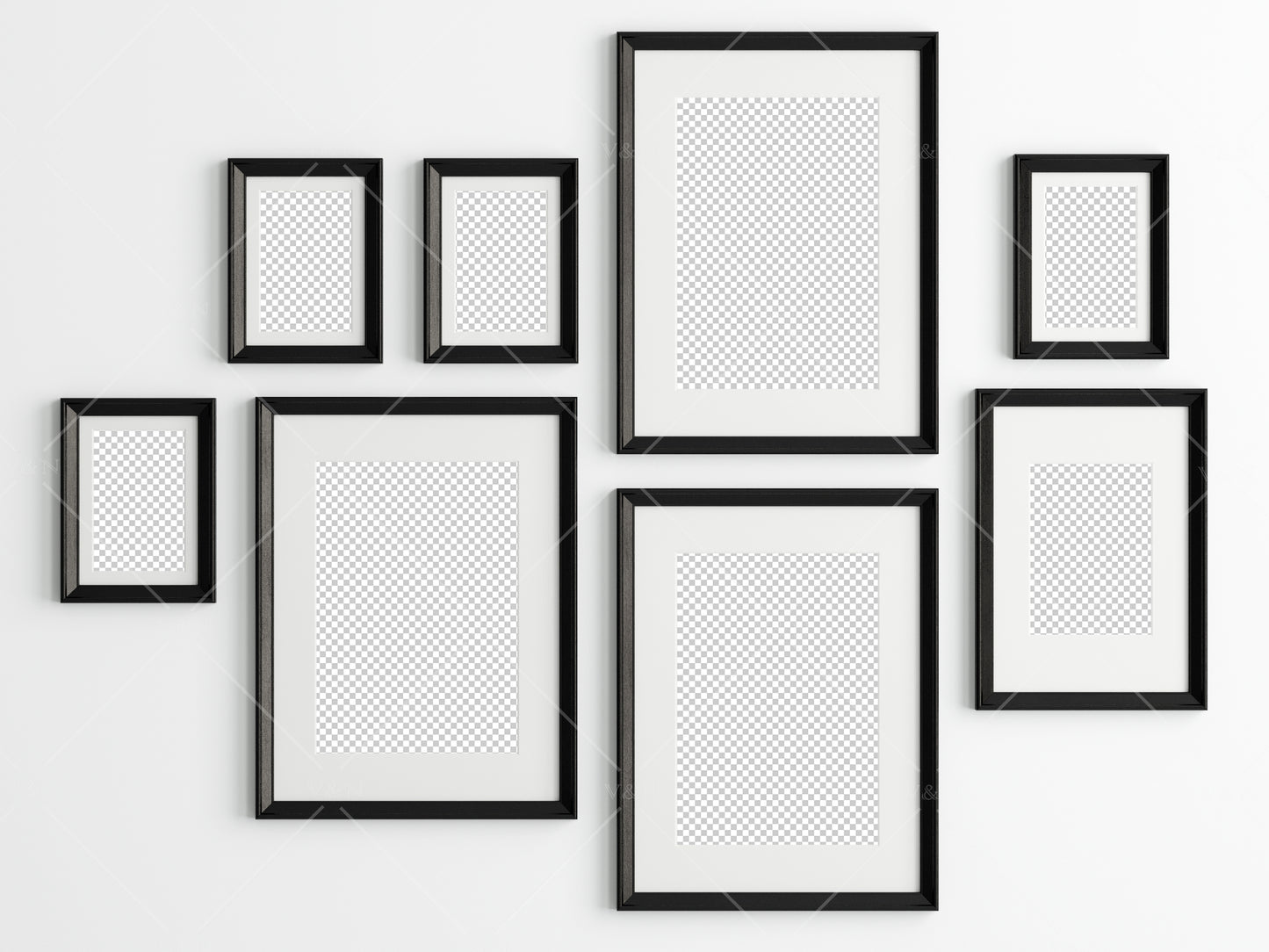 Poster Frame Mockup, Black Frame Mockup, Gallery Wall Mockup, Photo Frame Mockup, PSD JPG