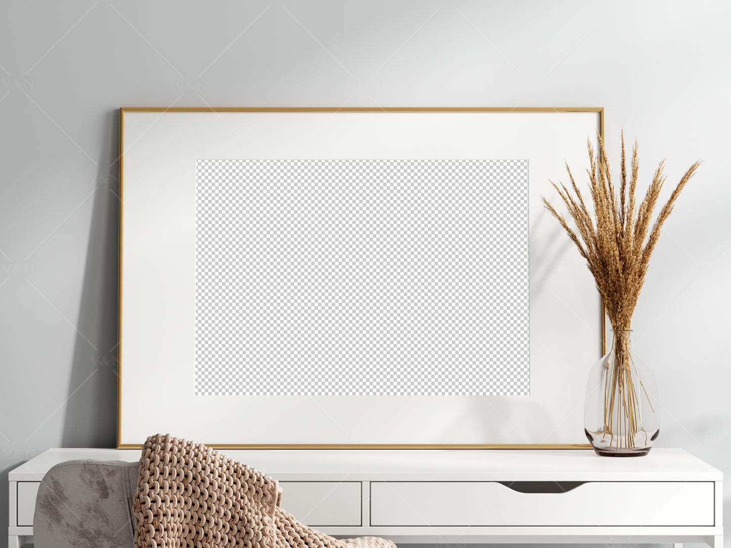 Horizontal Frame Mockup in Work Space Interior, Office Frame Mockup, Poster Mockup