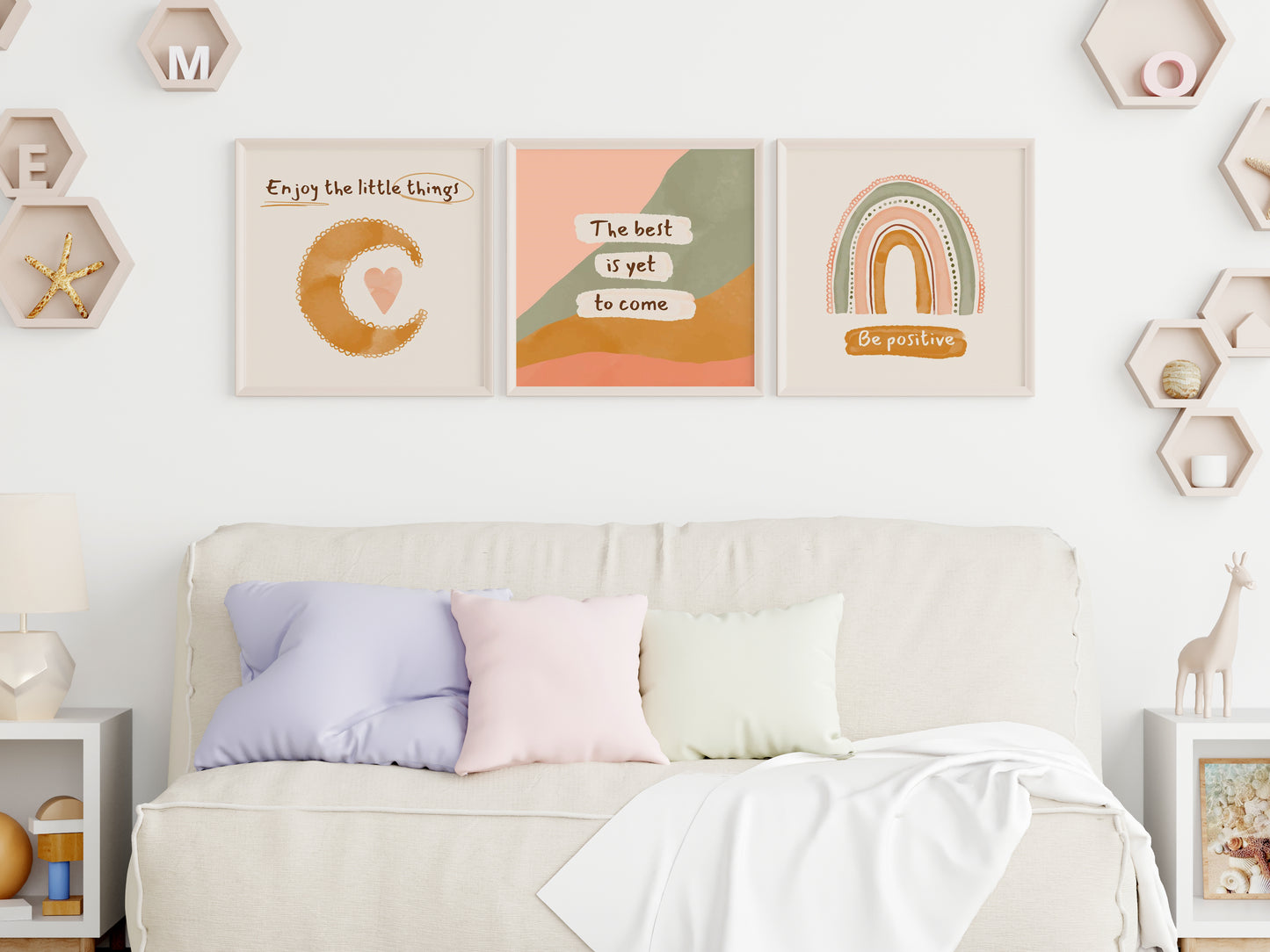 Kids Room Gallery Frame Mockup, Nursery Frame Mockup, Square Frame in Modern Kids Room Interior