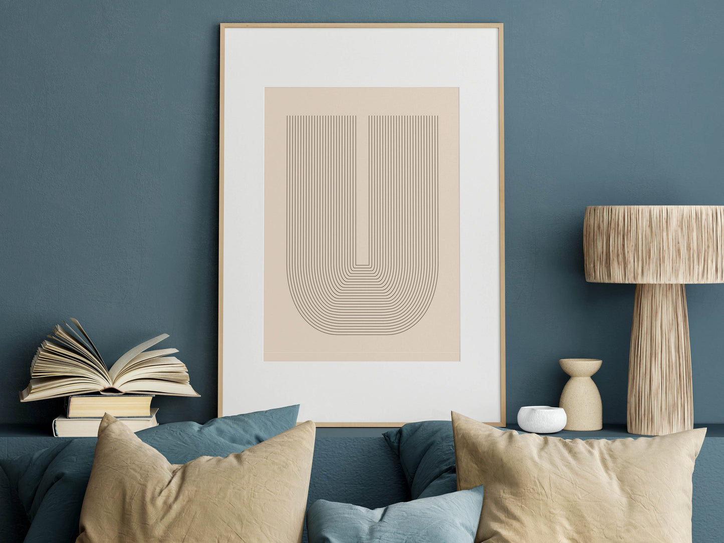 Frame Mockup Bedroom Interior, Poster Mockup, PSD JPG