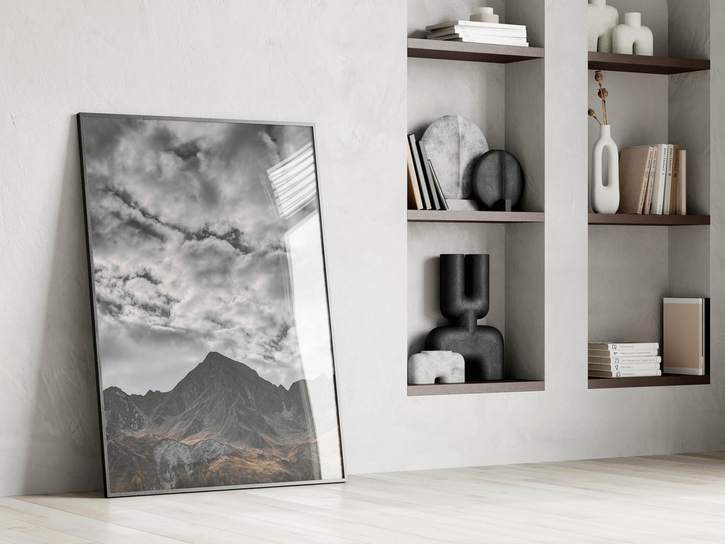 Poster Frame Mockup in Modern Interior Room, Poster Mockup, PSD JPG