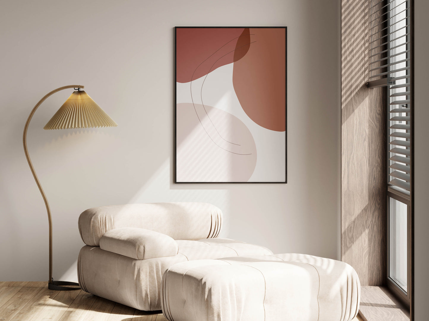 Frame Mockup in Modern Interior Room, Poster Mockup, PSD JPG