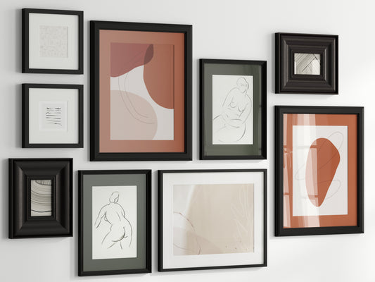 Gallery Wall Mockup, Frame Mockup, Poster Frame Mockup, Photo Frame Mockup, PSD JPG