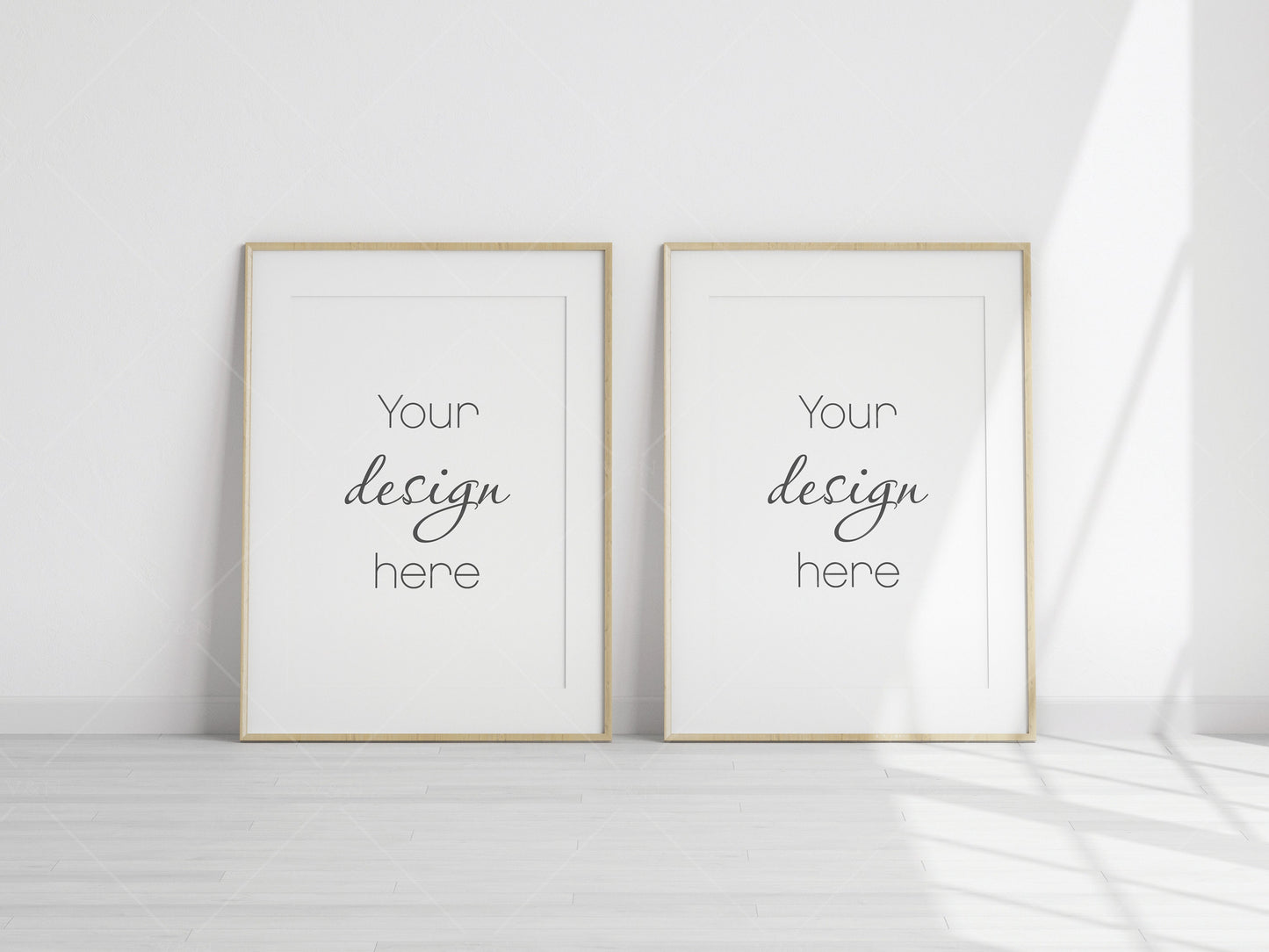 2 Minimalist Frames Mockup, Two Vertical Wooden Frames Mockup A1, Poster Mockup, Vertical Frames Mockup, Frame Mockup for Print