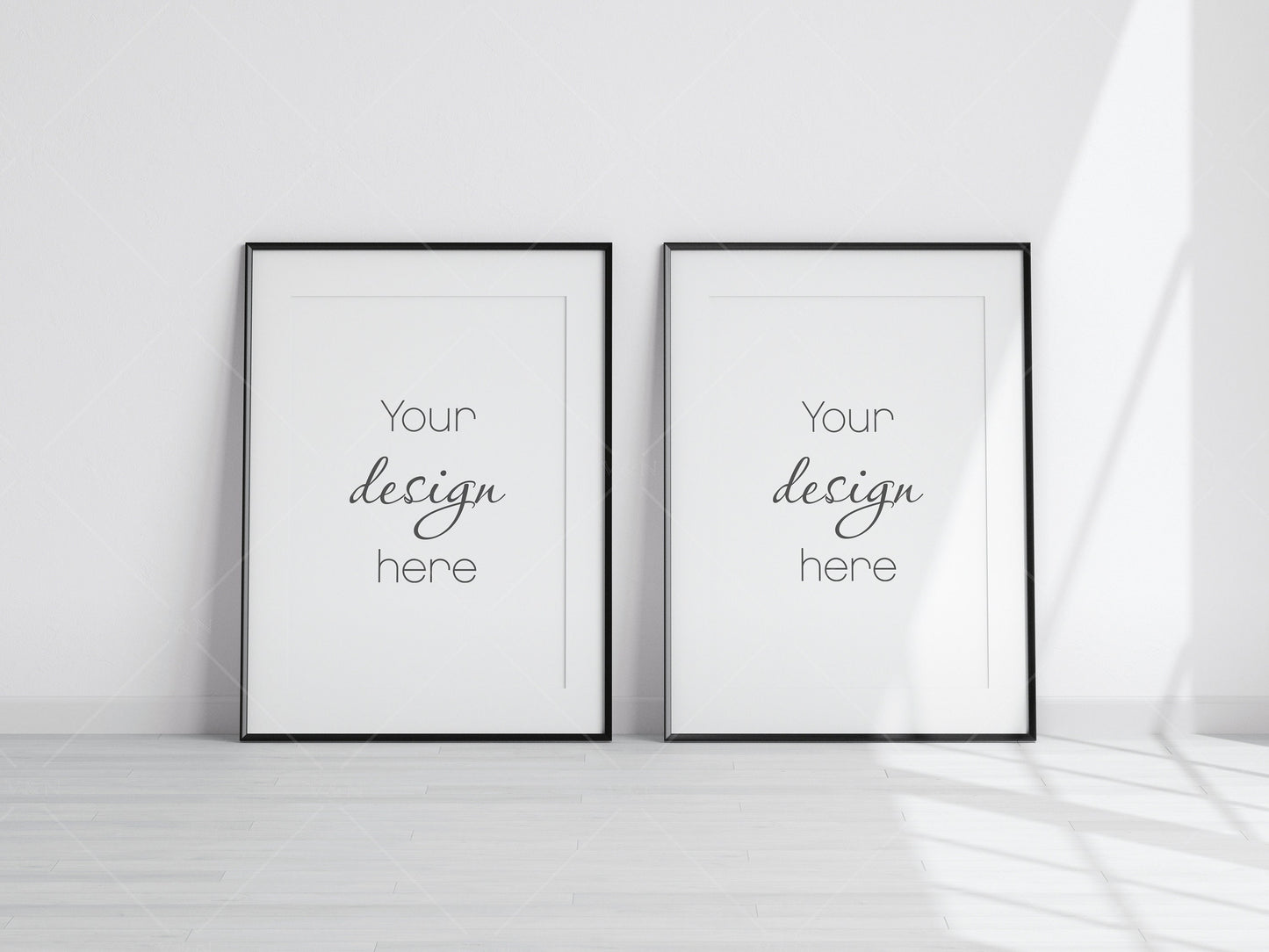 2 Minimalist Frames Mockup, Two Vertical Black Frames Mockup A1, Poster Mockup, Vertical Frames Mockup, Frame Mockup for Print