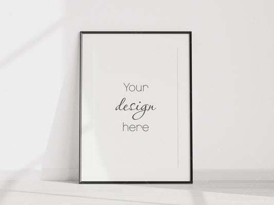 Minimalist Frame Mockup, Vertical Black Frame Mockup A1, Poster Mockup, Vertical Frame Mockup, Frame Mockup for Print, Frame Mockup for Art