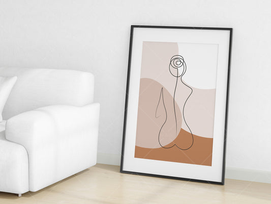 Living Room Frame Mockup, Minimalist Frame Mockup, Vertical Black Frame Mockup A1, Vertical Frame Mockup, Frame Mockup for Print