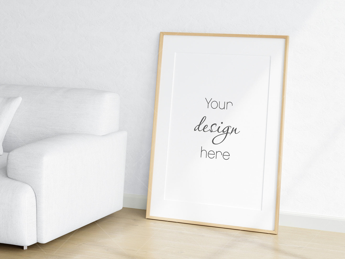 Living Room Frame Mockup, Minimalist Frame Mockup, Vertical Wooden Frame Mockup A1, Vertical Frame Mockup, Frame Mockup for Print