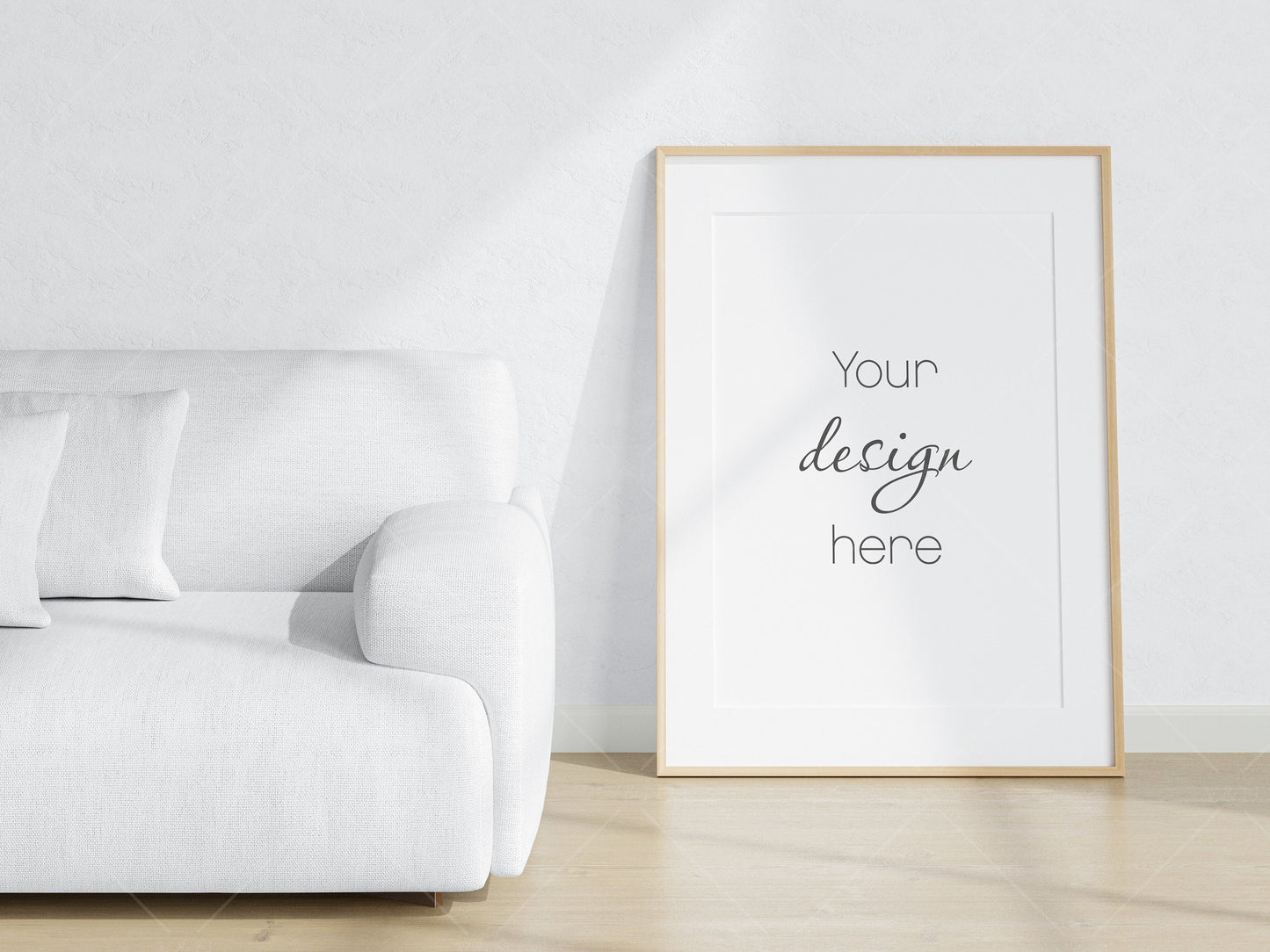 Living Room Frame Mockup, Minimalist Frame Mockup, Vertical Wooden Frame Mockup A1, Vertical Frame Mockup, Frame Mockup for Print