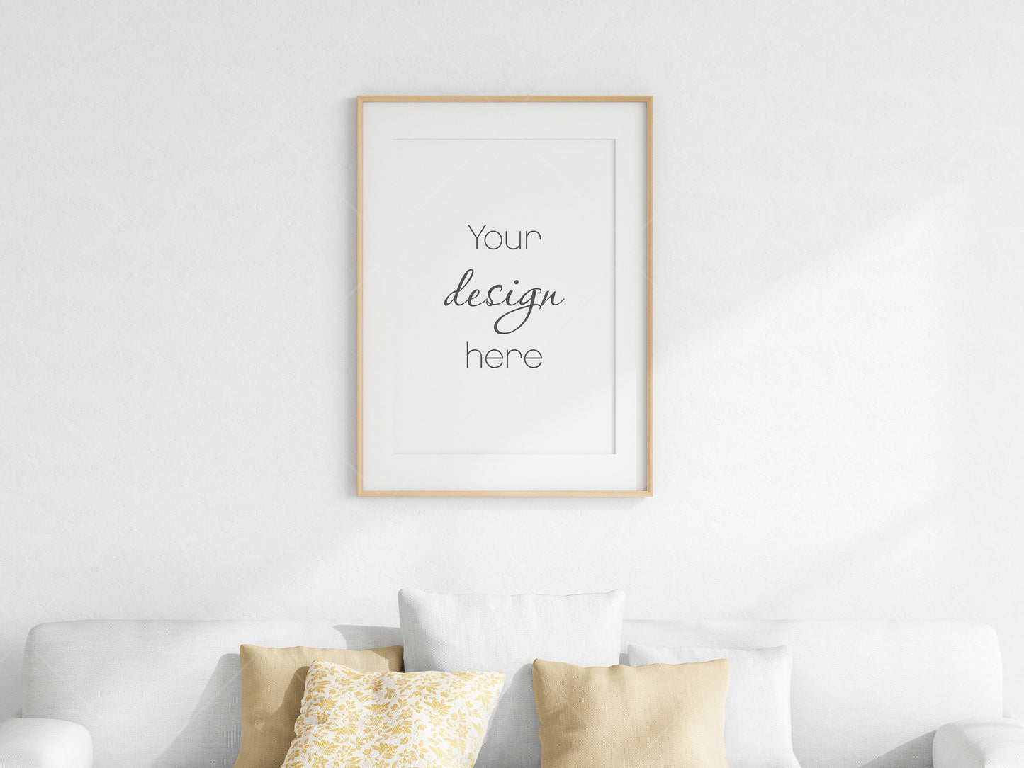 Living Room Frame Mockup, Minimalist Frame Mockup, Vertical Wooden Frame Mockup A1, Vertical Frame Mockup, Frame Mockup for Print