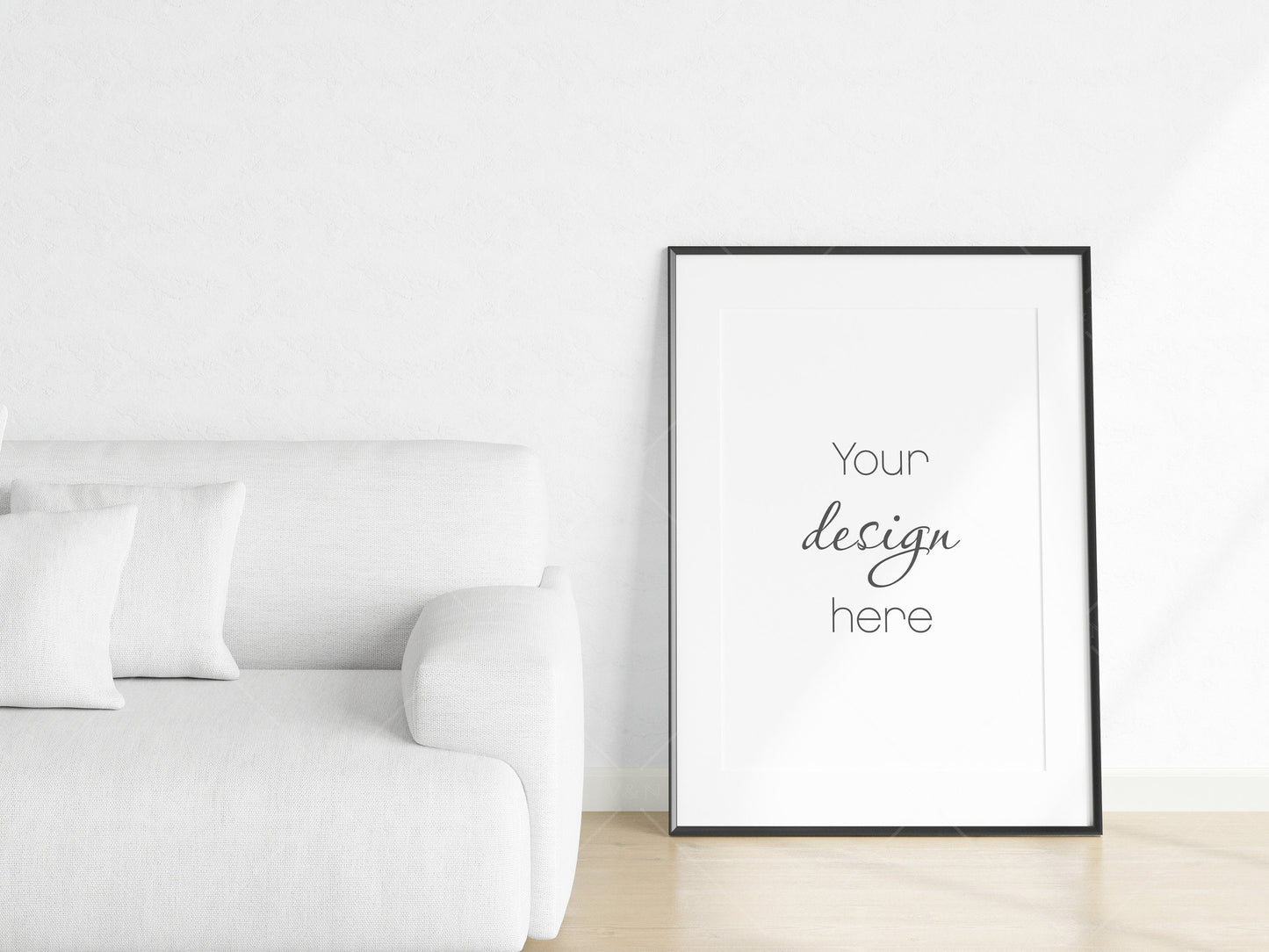 Living Room Frame Mockup, Minimalist Frame Mockup, Vertical Black Frame Mockup, Poster Mockup, Frame Mockup for Print, Frame Mockup for Art