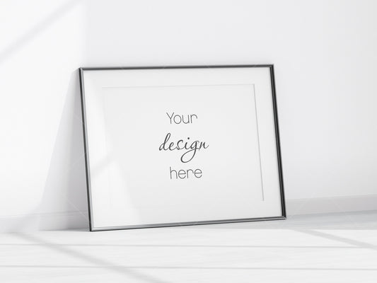 Minimalist Frame Mockup, Landscape Black Frame Mockup A1, Horizontal Frame Mockup, Frame Mockup for Print, Frame Mockup for Art