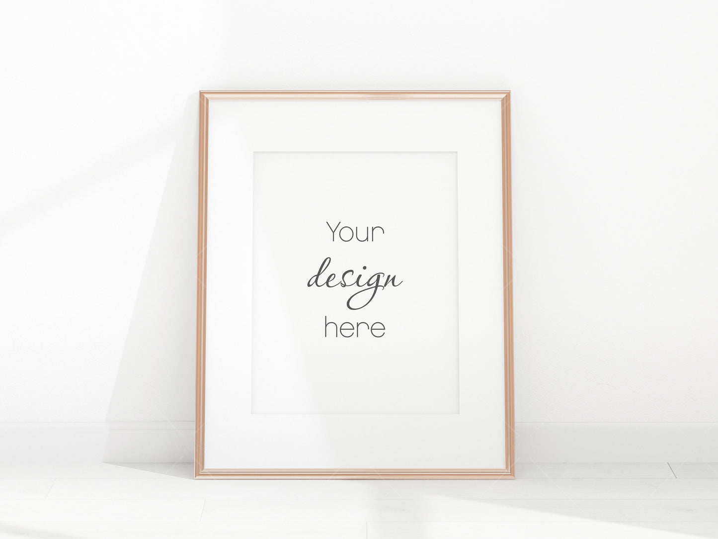 Minimalist Frame Mockup, Vertical Gold Frame Mockup 16*20 Inch, Poster Mockup, Portrait Gold Frame Mockup, Frame Mockup for Print