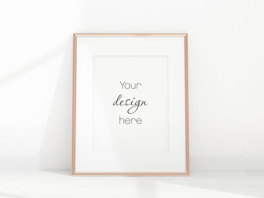 Minimalist Frame Mockup, Vertical Gold Frame Mockup 16*20 Inch, Poster Mockup, Portrait Gold Frame Mockup, Frame Mockup for Print