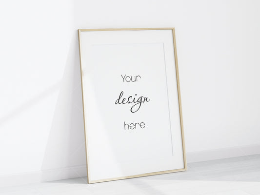 Minimalist Frame Mockup, Vertical Wooden Frame Mockup A1, Poster Mockup, Vertical Frame Mockup, Frame Mockup for Print, Frame Mockup for Art