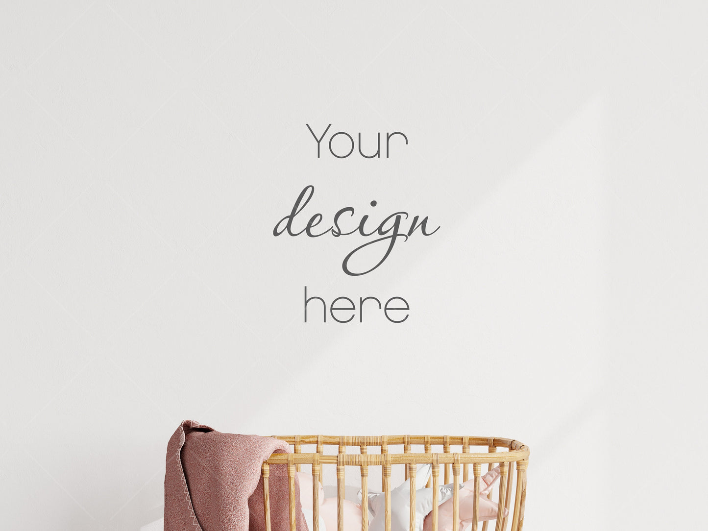 Nursery Wall Mockup, Modern Kid's Room Mockup, Children's Room Mockup, Empty Wall Nursery Interior Mockup, Minimalist Nursery Mockup