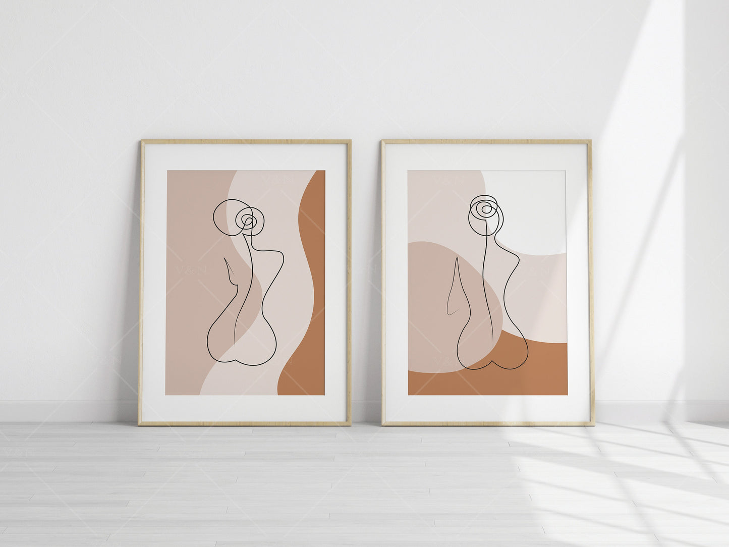 2 Minimalist Frames Mockup, Two Vertical Wooden Frames Mockup A1, Poster Mockup, Vertical Frames Mockup, Frame Mockup for Print