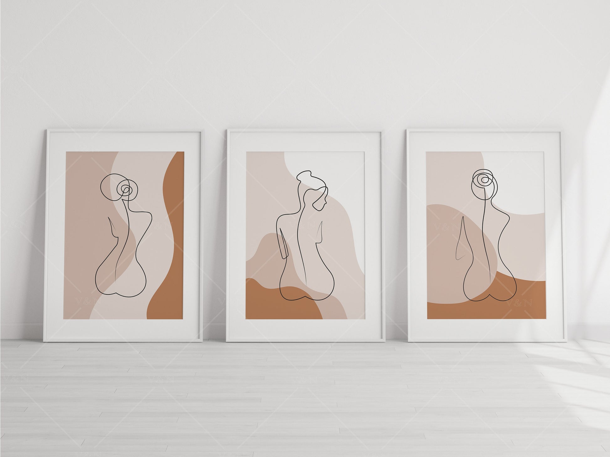 3 Minimalist Frames Mockup, Three Vertical White Frames Mockup A1, Pos