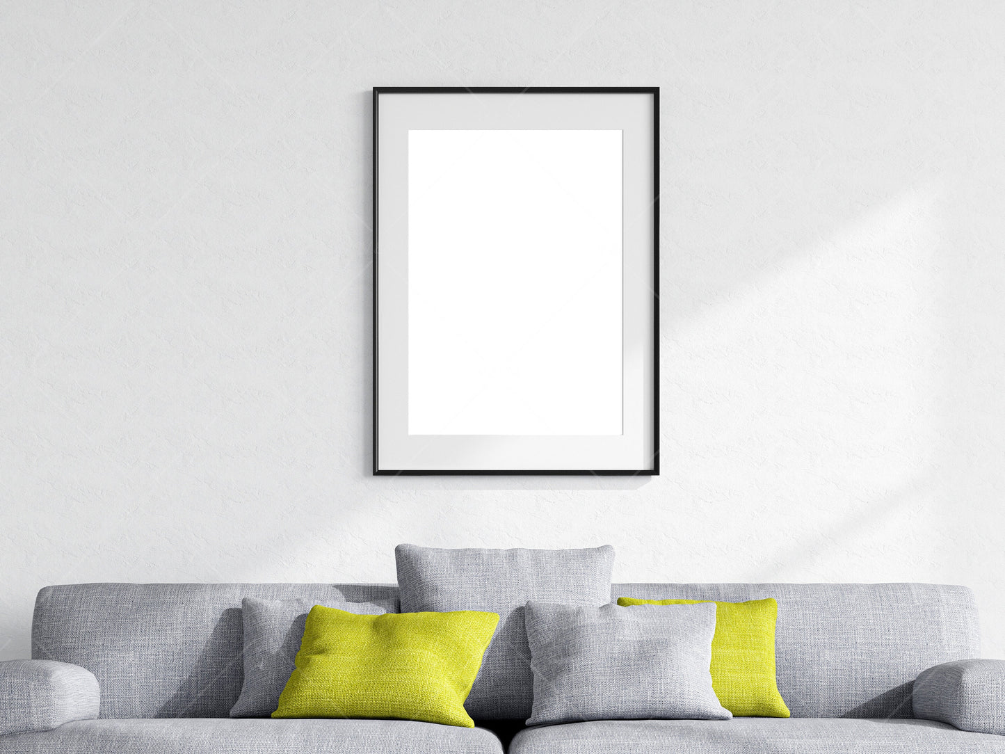 Living Room Frame Mockup, Minimalist Frame Mockup, Vertical Black Frame Mockup A1, Vertical Frame Mockup, Frame Mockup for Print