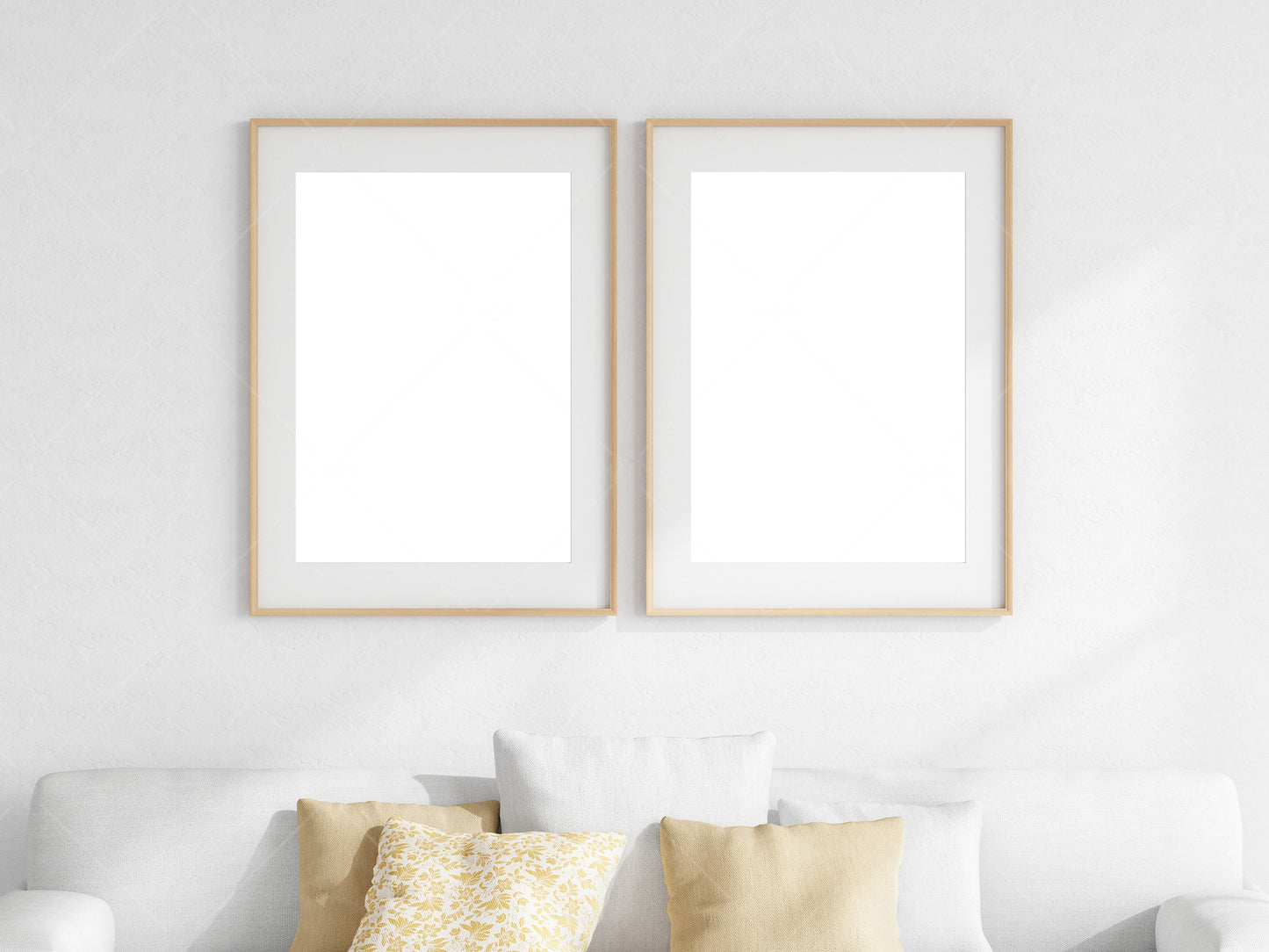 Living Room Frame Mockup, 2 Minimalist Frames Mockup, Two Vertical Wooden Frames Mockup A1, Vertical Frames Mockup, Frame Mockup for Print