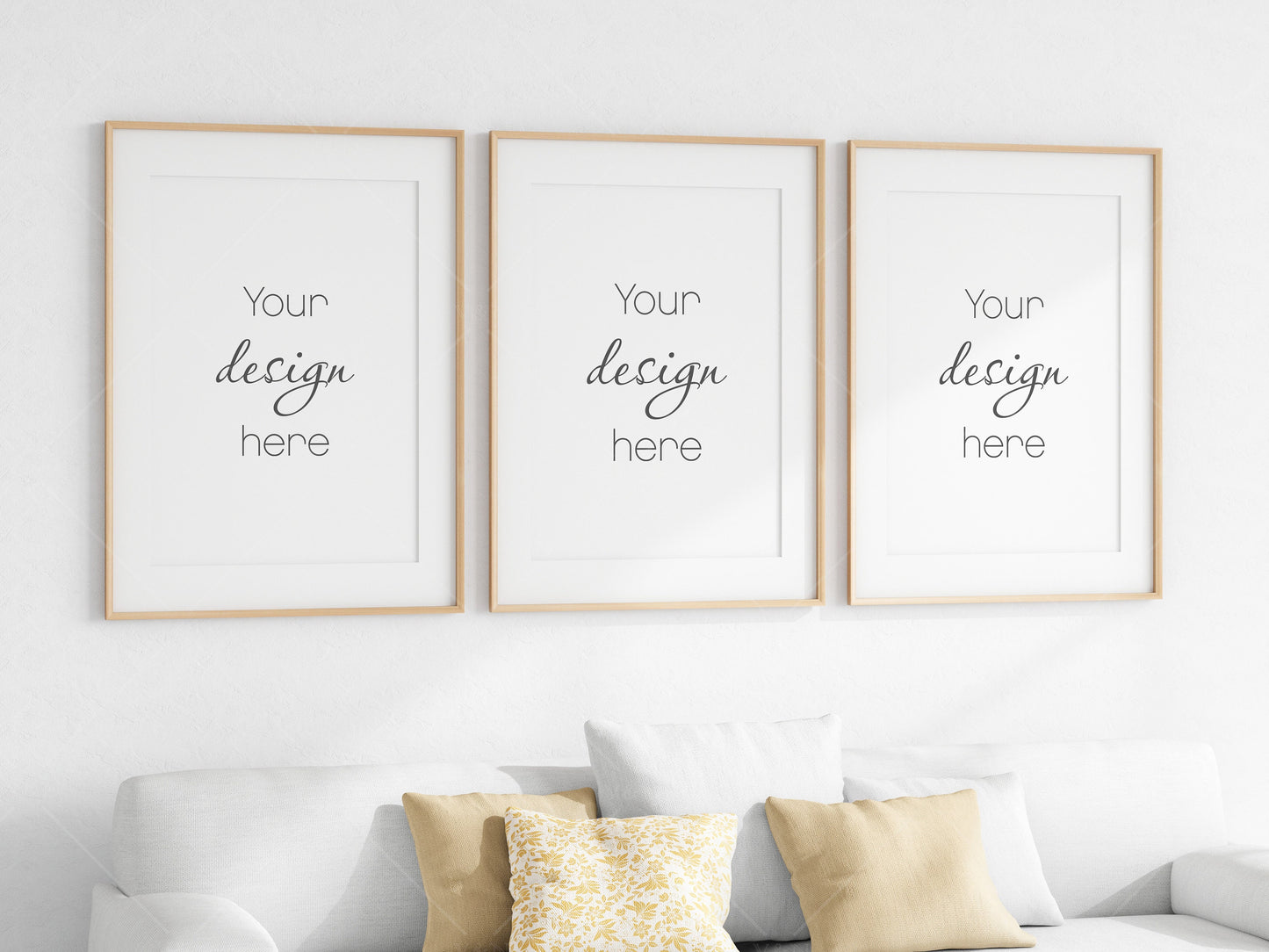 Living Room Frame Mockup, 3 Minimalist Frames Mockup, Three Vertical Wooden Frames Mockup A1, Vertical Frames Mockup, Frame Mockup for Print