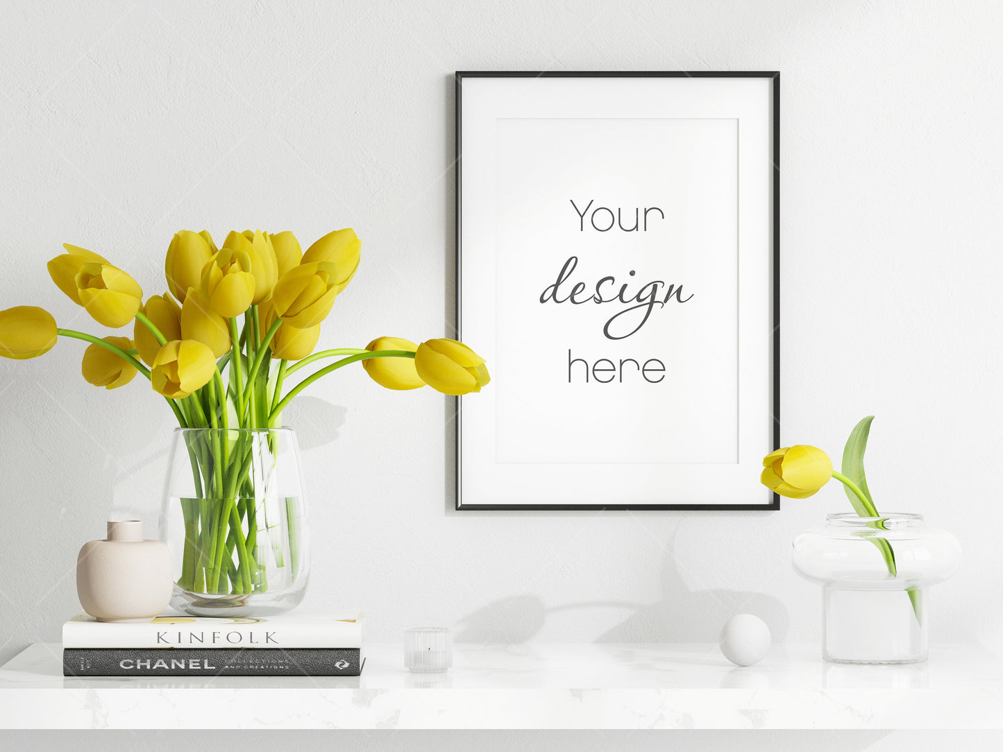 Living Room Frame Mockup, Frame Mockup With Flowers, Vertical Black Frame Mockup, Poster Mockup, Vertical Frame Mockup, Frame Mockup