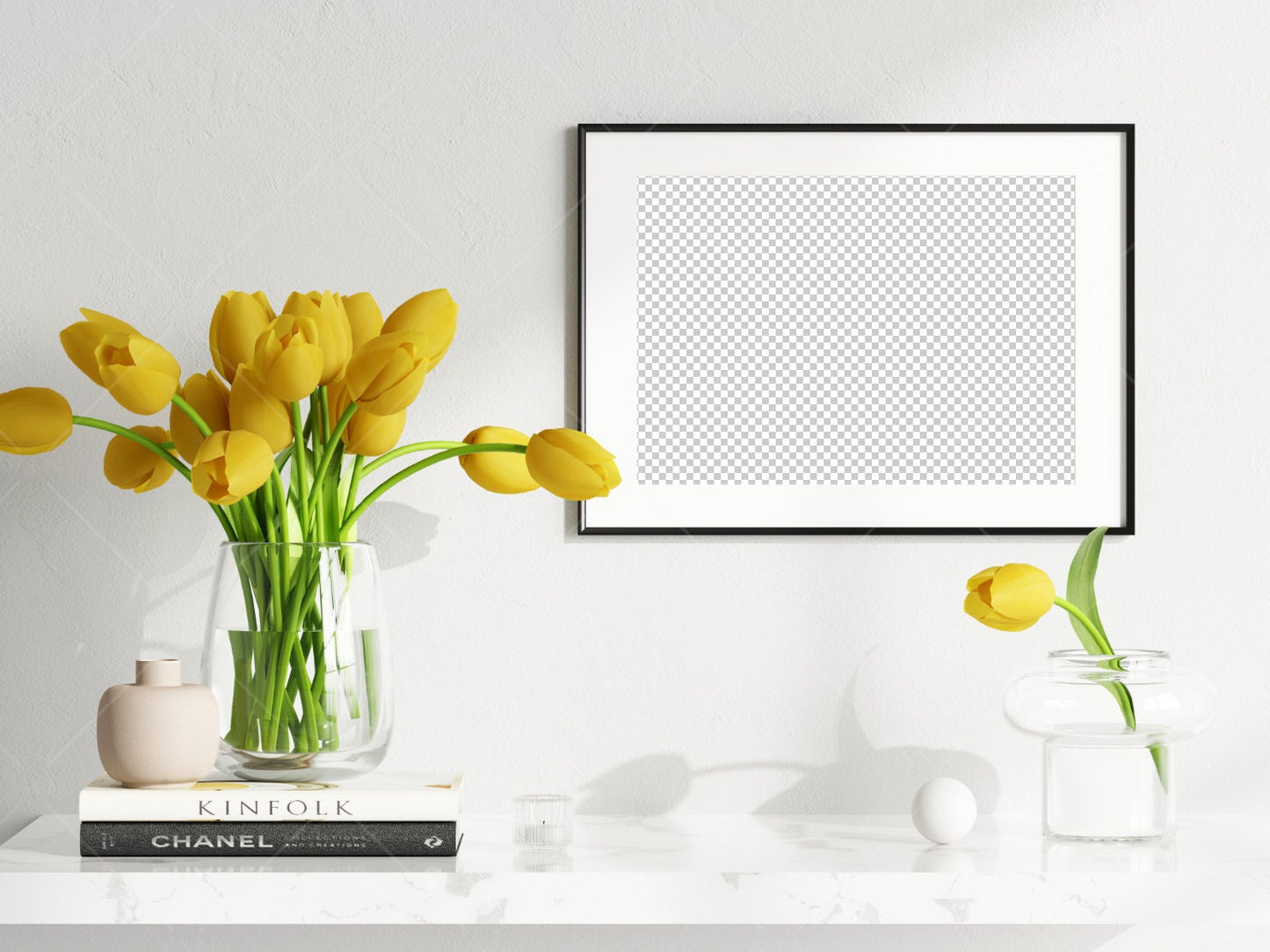 Living Room Frame Mockup, Frame Mockup With Flowers, Horizontal Black Frame Mockup, Poster Mockup, Landscape Frame Mockup, Frame Mockup