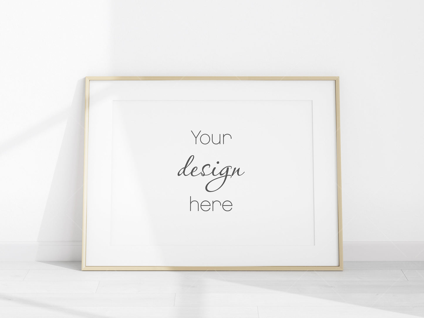 Minimalist Frame Mockup, Landscape Wooden Frame Mockup A1, Horizontal Frame Mockup, Frame Mockup for Print, Frame Mockup for Art