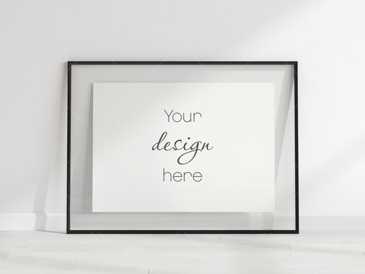 Minimalist Frame Mockup, Landscape Black Frame Mockup A1, Horizontal Frame Mockup, Frame Mockup for Print, Frame Mockup for Art