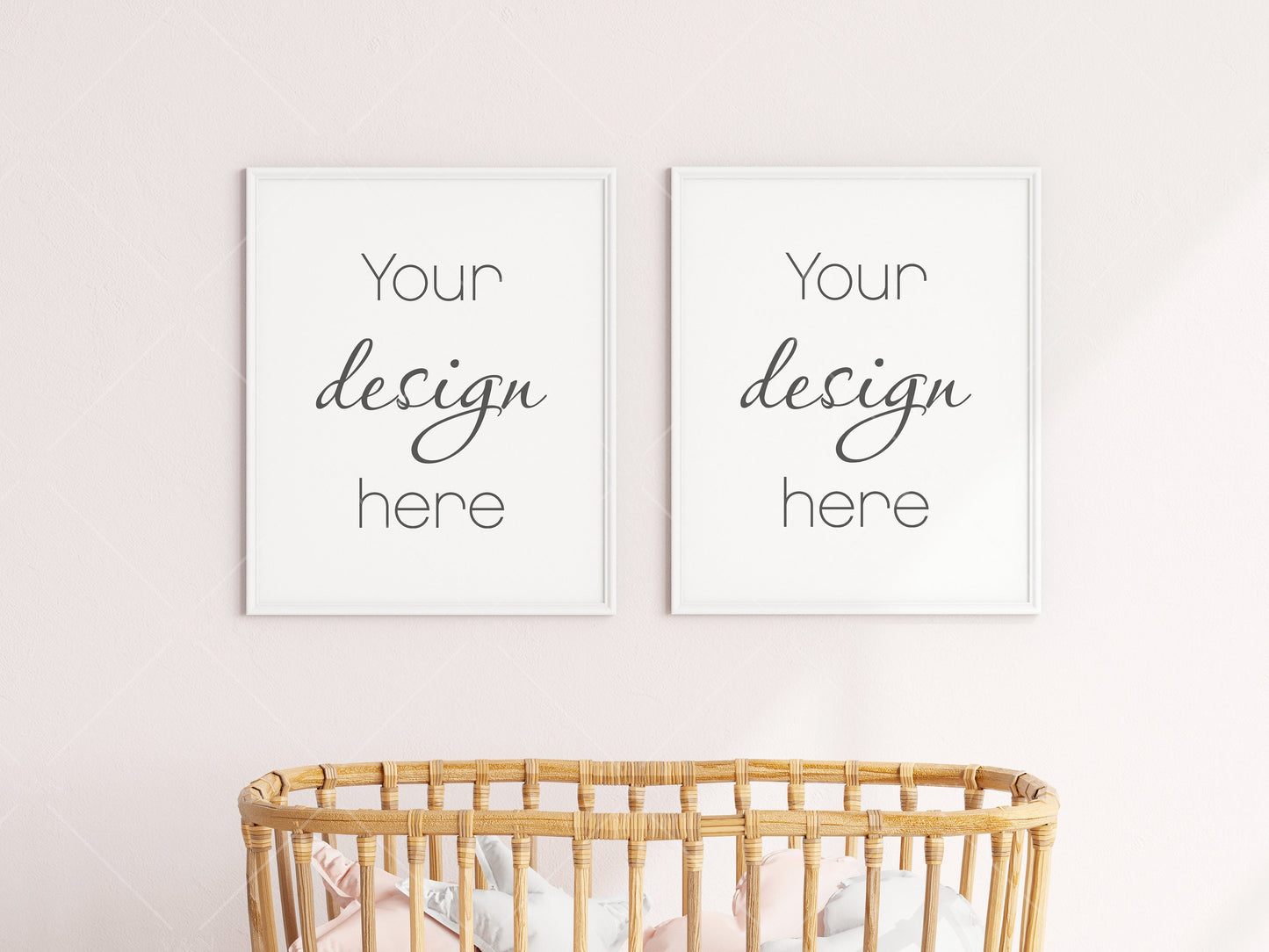 Nursery Frame Mockup, Modern Kid's Room Frame Mockup, Children's Room Mockup, 2 Frames Nursery Mockup, Two Frames Nursery Mockup