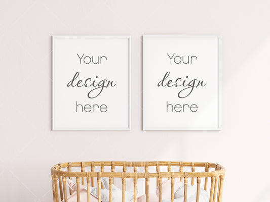 Nursery Frame Mockup, Modern Kid's Room Frame Mockup, Children's Room Mockup, 2 Frames Nursery Mockup, Two Frames Nursery Mockup