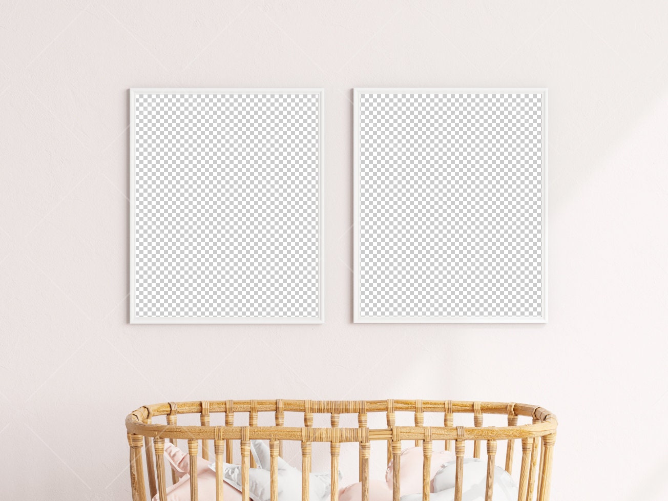 Nursery Frame Mockup, Modern Kid's Room Frame Mockup, Children's Room Mockup, 2 Frames Nursery Mockup, Two Frames Nursery Mockup