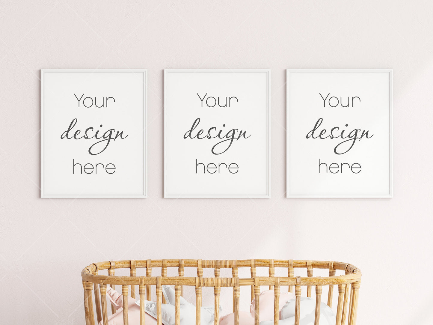 Nursery Frame Mockup, Modern Kid's Room Frame Mockup, Children's Room Mockup, 3 Frames Nursery Mockup, Three Frames Nursery Mockup