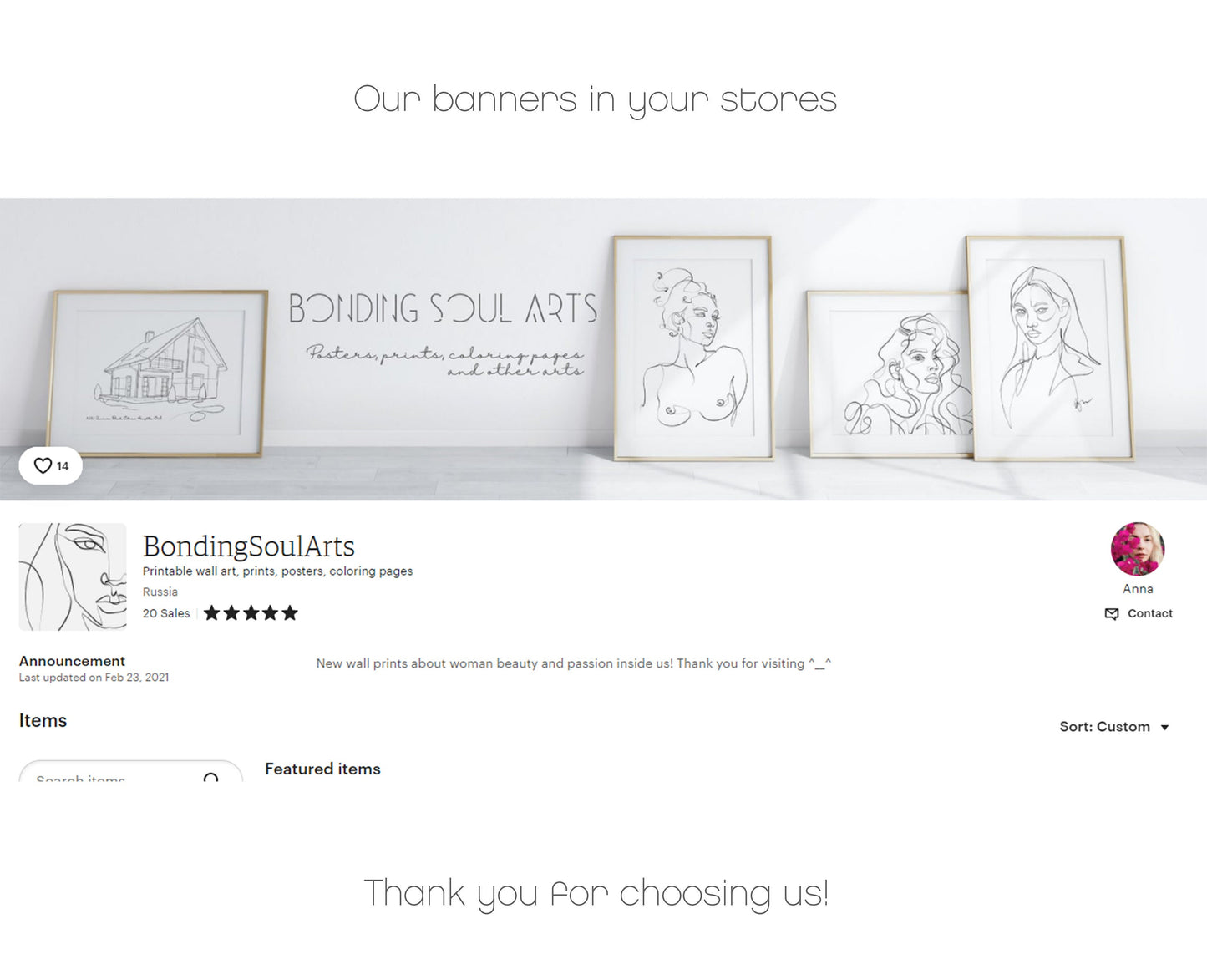 Etsy Shop Banner Mockup With White Frames A1, Minimalist Frame Mockup, Poster Mockup, Frame Mockup for Print, Frame Mockup for Art