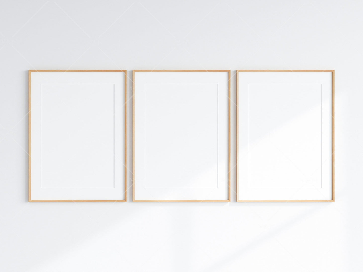 3 Minimalist Frames Mockup, Three Vertical Wooden Frames Mockup, Poster Mockup, Vertical Frames Mockup, Frame Mockup for Print, JPG PNG PSD