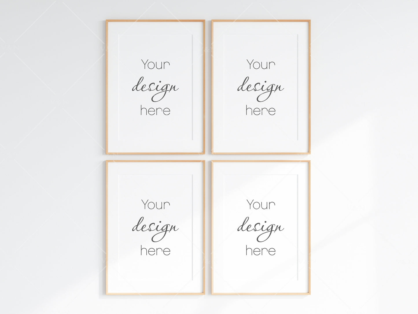 4 Minimalist Frames Mockup, Four Vertical Wooden Frames Mockup, Poster Mockup, Vertical Frames Mockup, Frame Mockup for Print, JPG PNG PSD