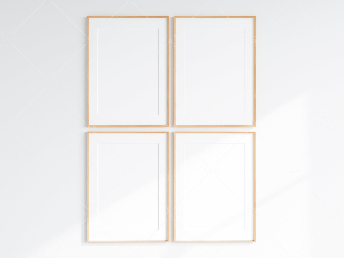 4 Minimalist Frames Mockup, Four Vertical Wooden Frames Mockup, Poster Mockup, Vertical Frames Mockup, Frame Mockup for Print, JPG PNG PSD