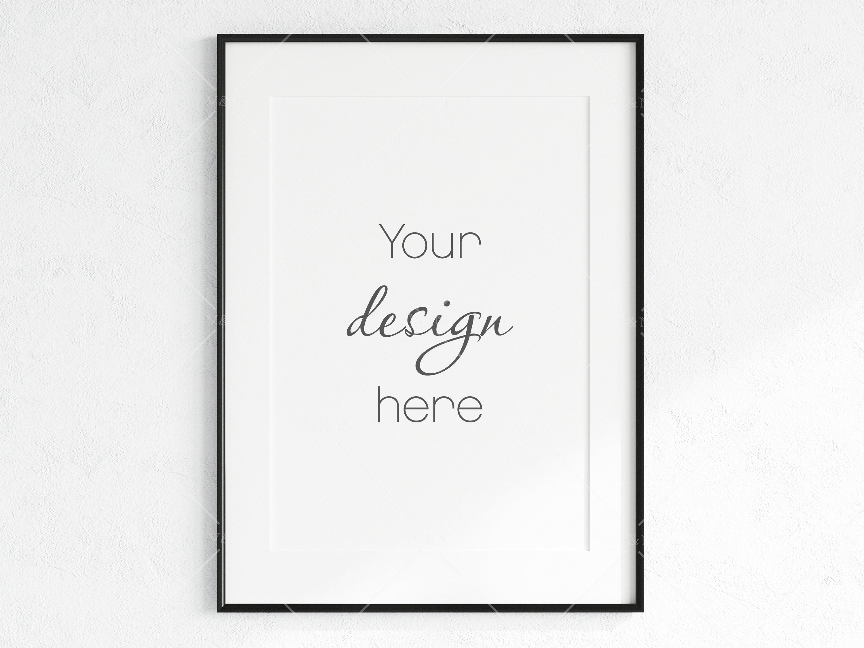 Minimalist Frame Mockup, Vertical Black Frame Mockup A1, Poster Mockup ...