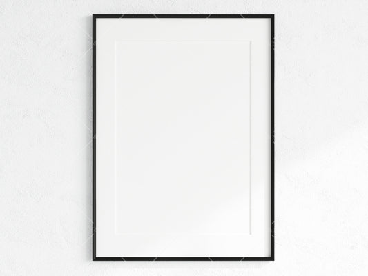 Minimalist Frame Mockup, Vertical Black Frame Mockup A1, Poster Mockup, Portrait Frame Mockup, Frame Mockup for Print, JPG PNG PSD