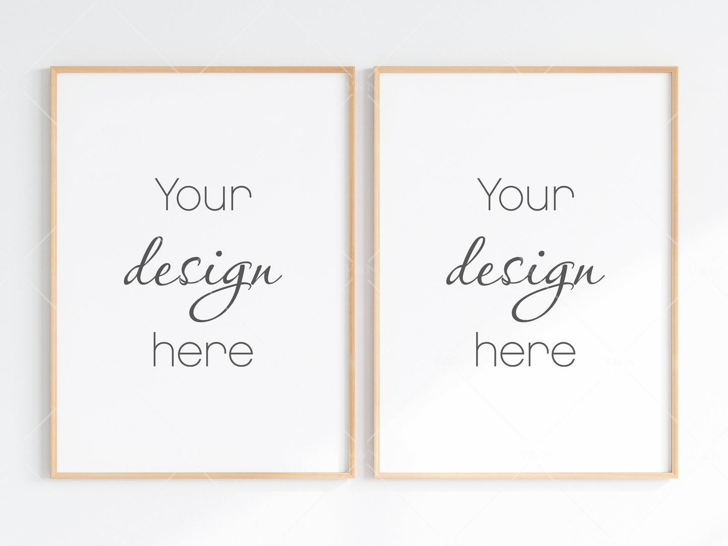 2 Minimalist Frames Mockup, Two Vertical Wooden Frames Mockup A1, Poster Mockup, Vertical Frames Mockup, Frame Mockup for Print, JPG PNG PSD