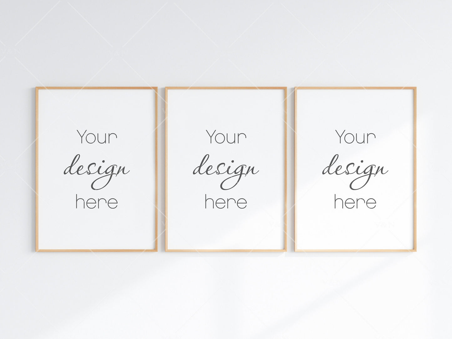 3 Minimalist Frames Mockup, Three Vertical Wooden Frames Mockup, Poster Mockup, Vertical Frames Mockup, Frame Mockup for Print, JPG PNG PSD