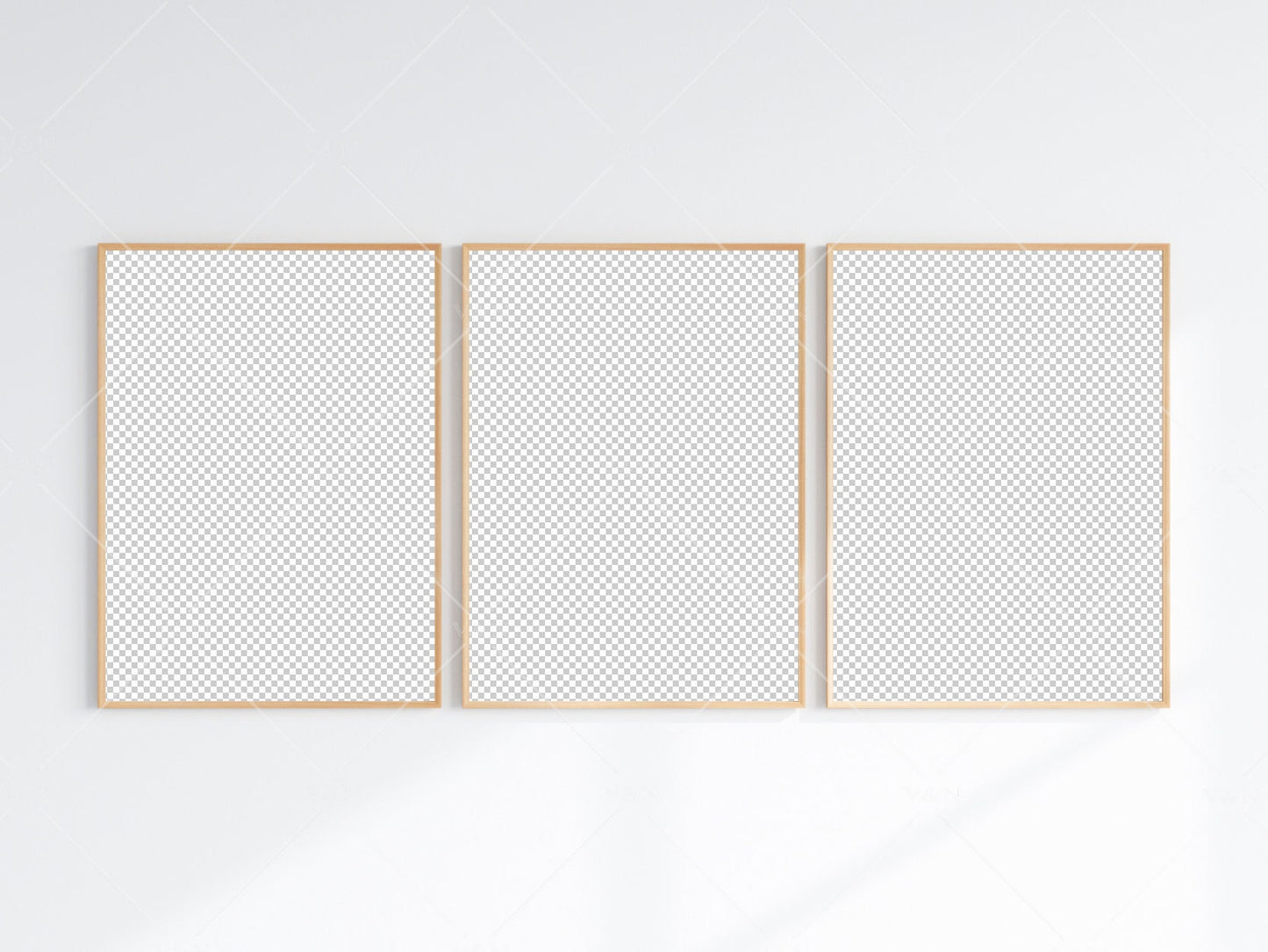 3 Minimalist Frames Mockup, Three Vertical Wooden Frames Mockup, Poster Mockup, Vertical Frames Mockup, Frame Mockup for Print, JPG PNG PSD