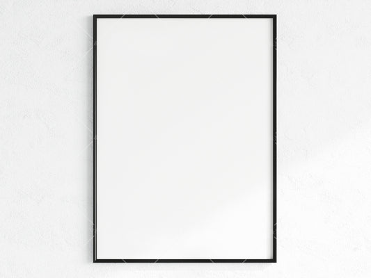 Minimalist Frame Mockup, Vertical Black Frame Mockup A1, Poster Mockup, Portrait Frame Mockup, Frame Mockup for Print, JPG PNG PSD