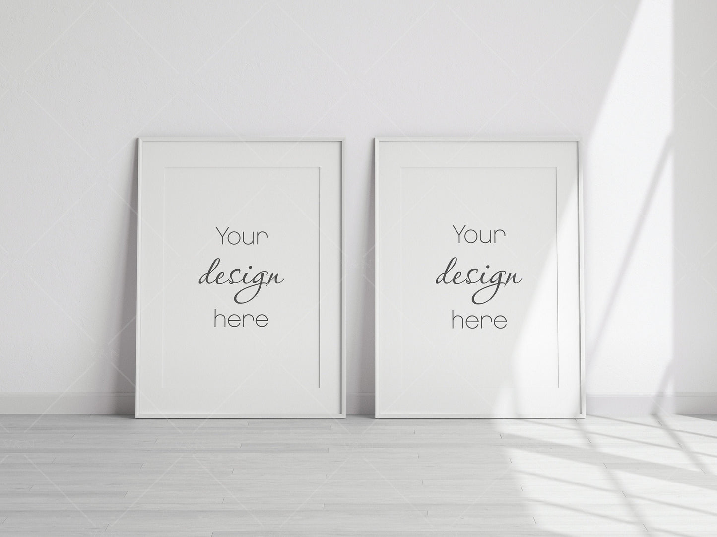 2 Minimalist Frames Mockup, Two Vertical White Frames Mockup A1, Poster Mockup, Vertical Frames Mockup, Frame Mockup for Print