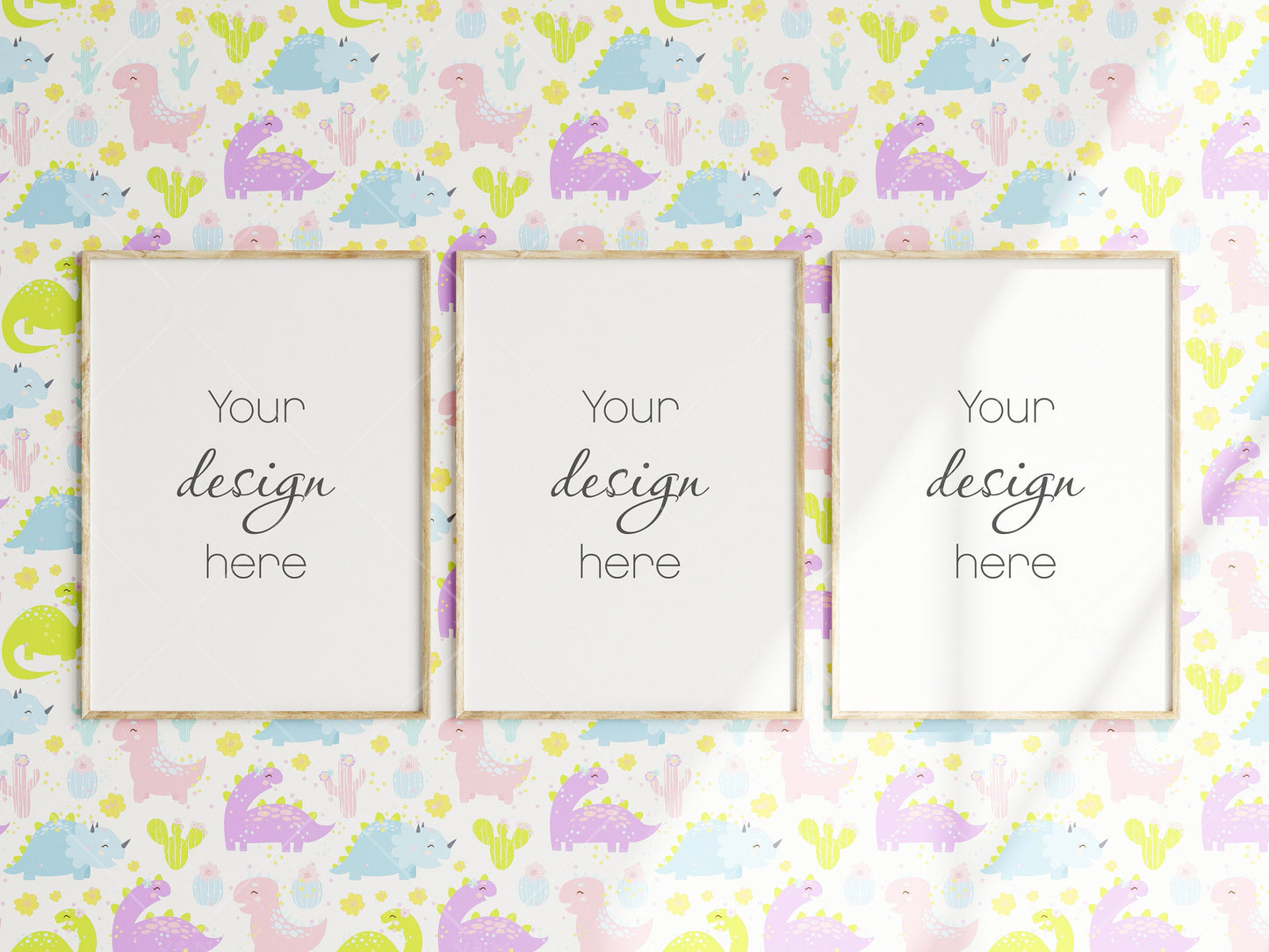 Nursery Frame Mockup, Modern Kid's Room Frame Mockup, 3 Frame Nursery Interior Wall Mockup, Three Minimalist Nursery Frame Mockup