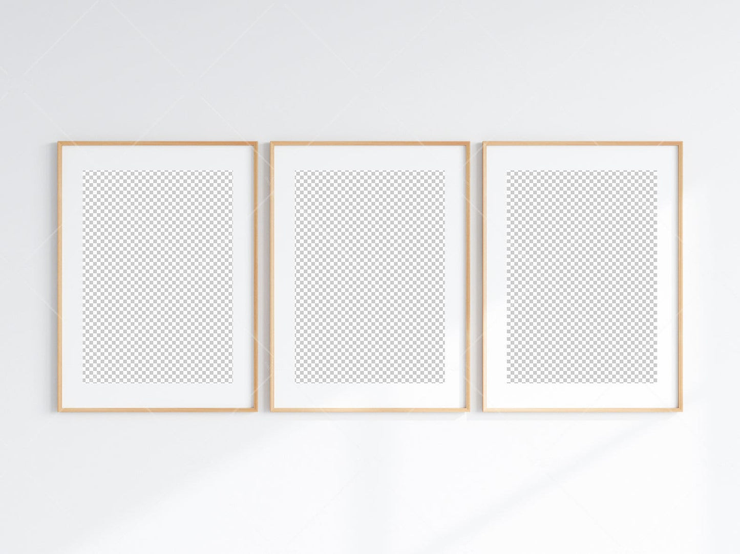 3 Minimalist Frames Mockup, Three Vertical Wooden Frames Mockup, Poster Mockup, Vertical Frames Mockup, Frame Mockup for Print, JPG PNG PSD