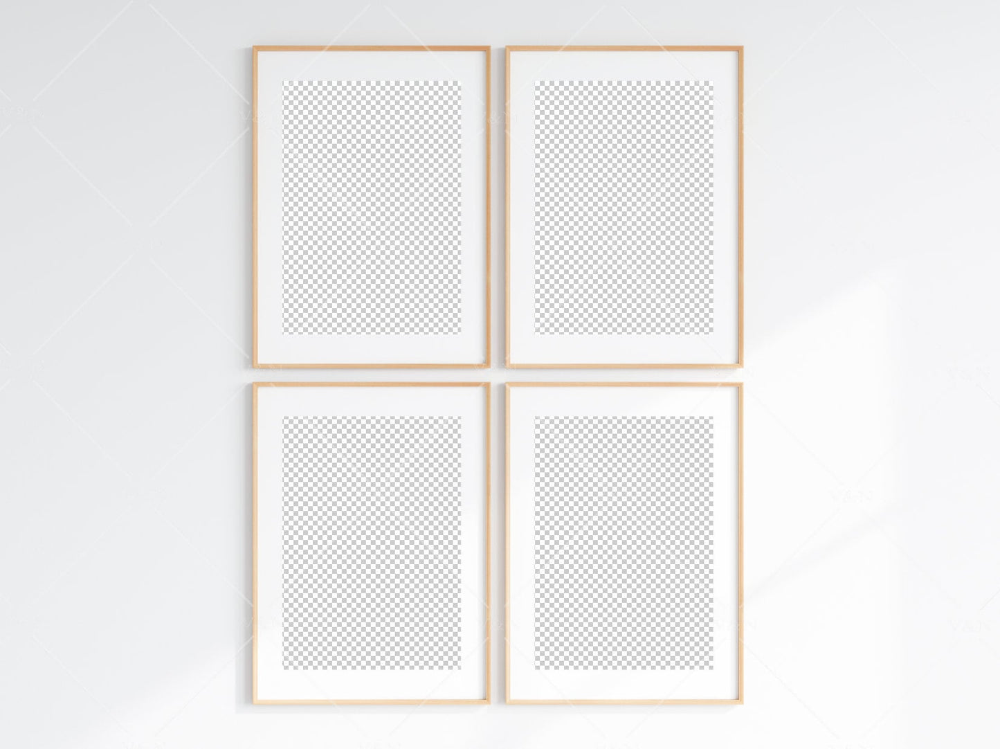 4 Minimalist Frames Mockup, Four Vertical Wooden Frames Mockup, Poster Mockup, Vertical Frames Mockup, Frame Mockup for Print, JPG PNG PSD